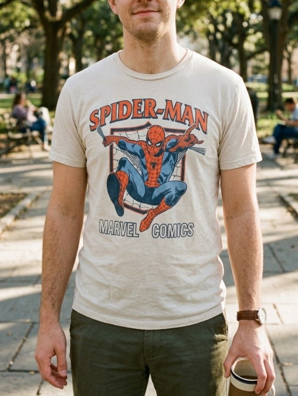 Marvel Spider-Man Graphic Tee - Cream, Red, Blue